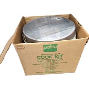 Palco Campers Aluminum Cook Kit No 415 Vintage 14 Piece Nesting Camping Cookware